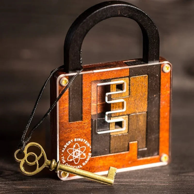 Challenging Classic Wooden Brainteaser Puzzle Game Perfect IQ Lock Challenge Toy Gift for Kids Children’S Cognitive Development