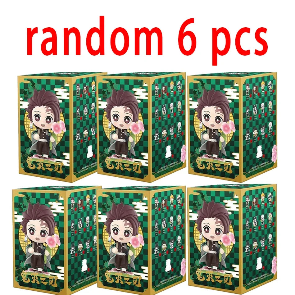 1-12Pcs Anime Demon Slayer Blind Box Tanjiro Kamado Nezuko Cartoon Figure PVC Model Ornament Child Christmas Halloween Gift
