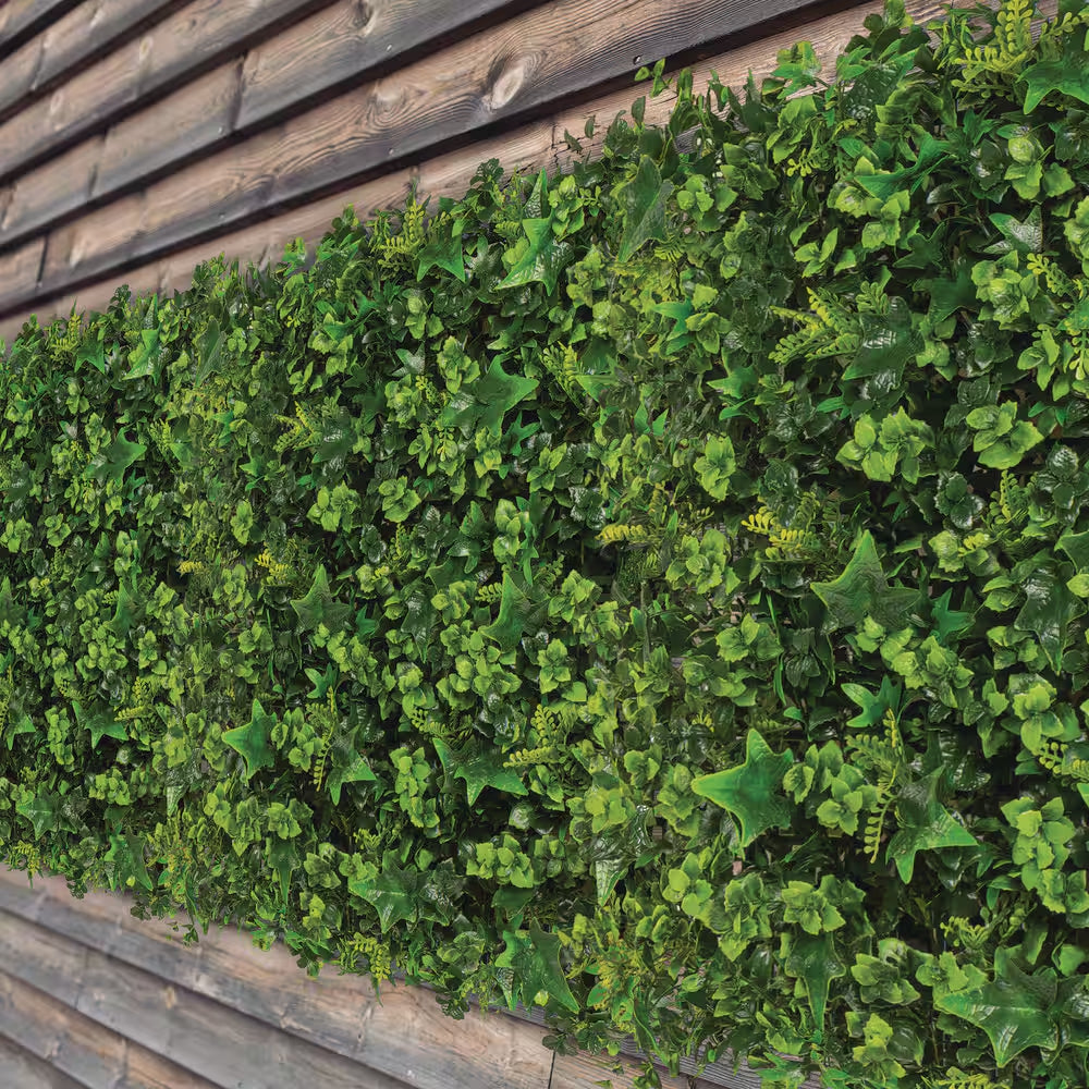 2 In. Green Artificial Mix Leaf 20 In. X 20 In. Foliage Panel (2-Piece)