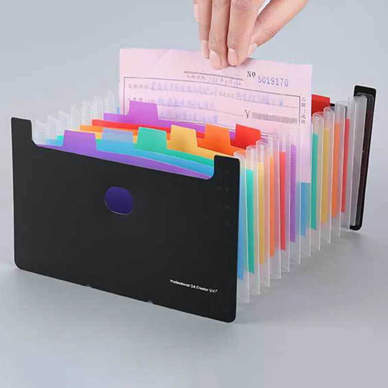 1Pc 13 Grid Indexed A6 Organ Bag, Capable of Standing and Large Capacity Expandable Bill Storage Bag Folder
