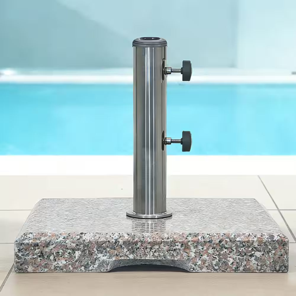 42 Lbs. Premium Heavy Duty Square Granite Patio Umbrella Base in Gray