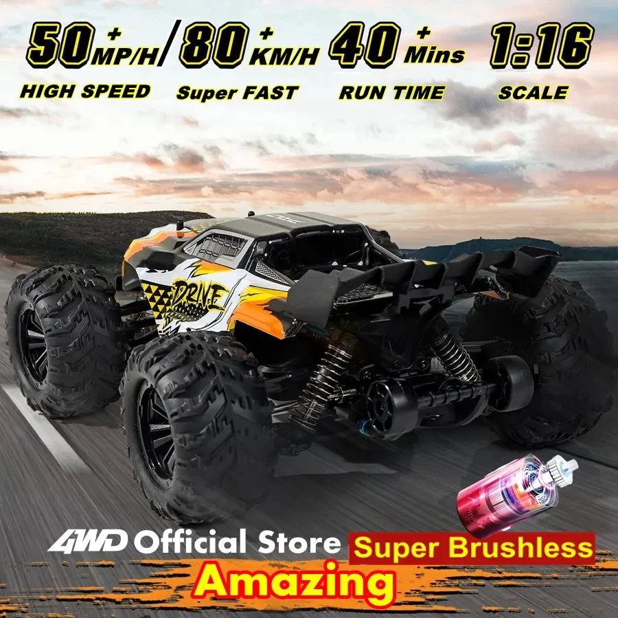 Remote Control Car off Road 4X4 RC Car High Speed Buggy Truck Super Brushless 50 or 80KM/H Fast Drift Racing Toy Gift