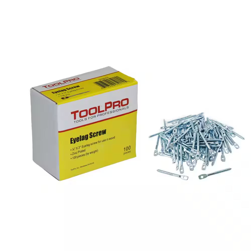1/4 In. X 3 In. Eye Lag Screws (100-Pack)