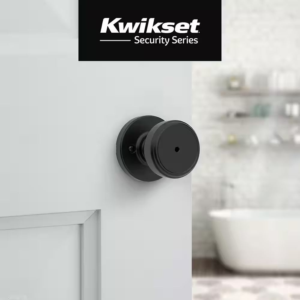 Maven Matte Black Privacy Bed/Bathdoor Knob 4-Pack