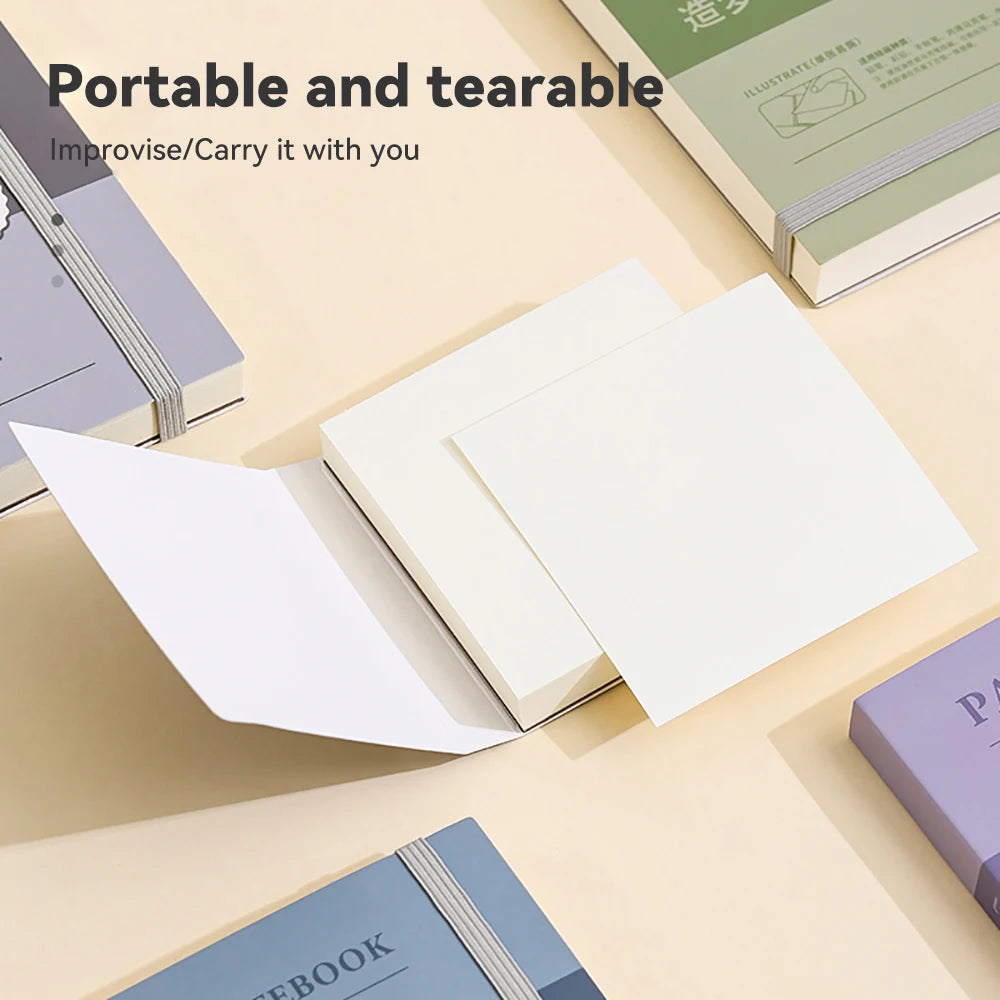 40 Sheets Portable Drawing Sketchbook Thick White Cardboard Mini Graphite Art Book for Watercolor Painting