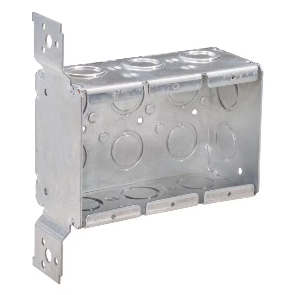 2-1/2 In. D Steel Metallic 3-Gang Welded Switch Box with 14 Cko'S and F Bracket, 1-Pack