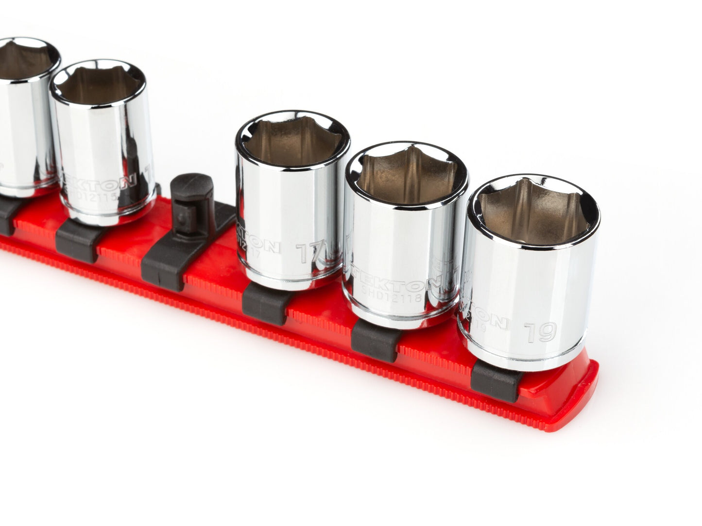 Plastic Socket Storage - 3/8 in Drive X 18 Inch Socket Rail with 20 Clips