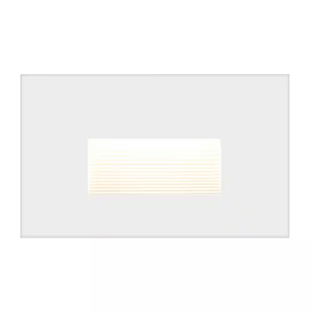 Horizontal Hardwired White Step Light, LED Stair Light, Indoor/Outdoor 3 CCT Color Selectable 3000K to 5000K (2-Pack)