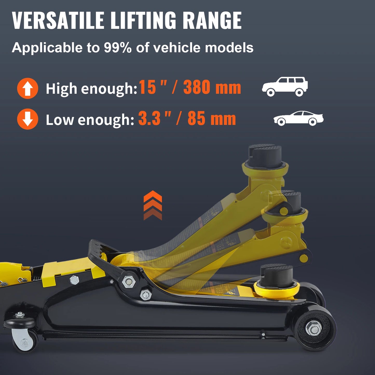 2.5 Ton Floor Hydraulic Jack Pneumatic Low Profile Floor Jack Heavy-Duty Steel Floor Jacks with Single Piston Lift Pump