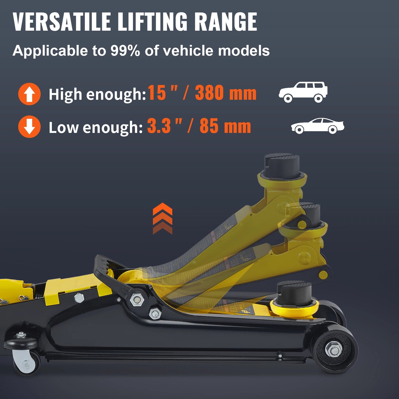 2.5 Ton Floor Hydraulic Jack Pneumatic Low Profile Floor Jack Heavy-Duty Steel Floor Jacks with Single Piston Lift Pump