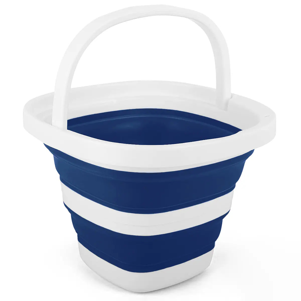 1-Gallon Bpa-Free Silicone Blue Collapsible Bucket