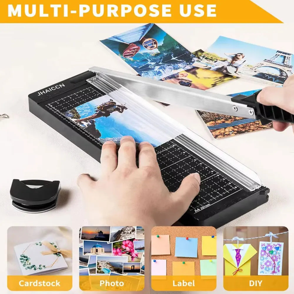 A4 Precision Paper Photo Trimmers Guillotine Cutter for Photo Labels Paper Cutting Tool with R4 Corner Rounder Cutting Board