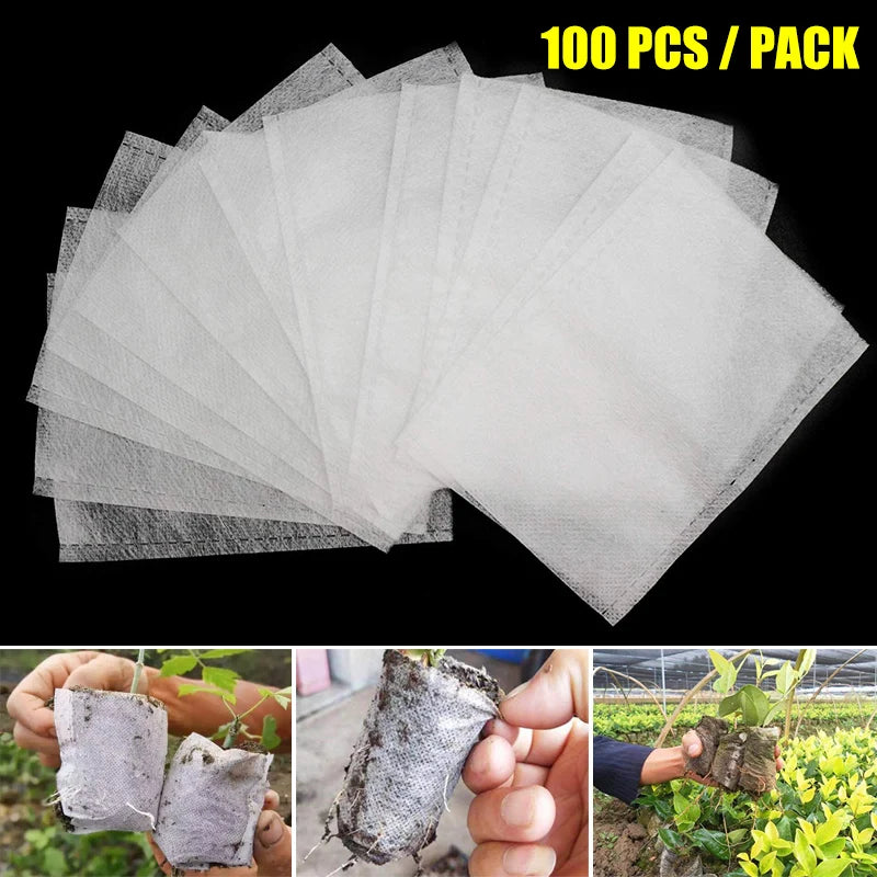 100Pcs Disposable Plant Nursery Bag Great Water Retention Plant Nursery Bag for Improving Plants Survival Rate