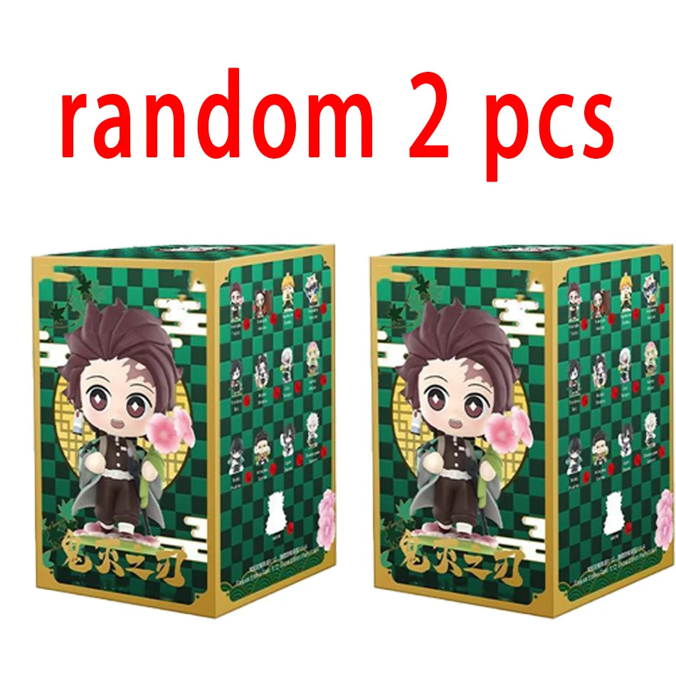 1-12Pcs Anime Demon Slayer Blind Box Tanjiro Kamado Nezuko Cartoon Figure PVC Model Ornament Child Christmas Halloween Gift