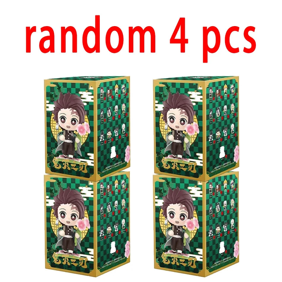 1-12Pcs Anime Demon Slayer Blind Box Tanjiro Kamado Nezuko Cartoon Figure PVC Model Ornament Child Christmas Halloween Gift
