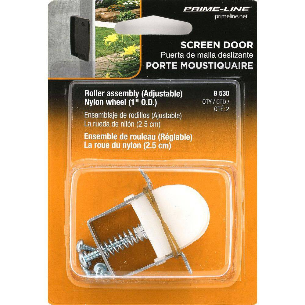 1 In. Nylon Spring-Loaded Sliding Screen Door Rollers, Columbia (2-Pack)
