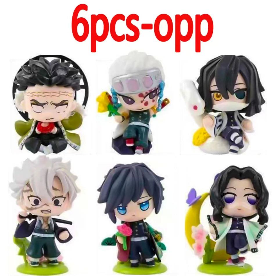 1-12Pcs Anime Demon Slayer Blind Box Tanjiro Kamado Nezuko Cartoon Figure PVC Model Ornament Child Christmas Halloween Gift