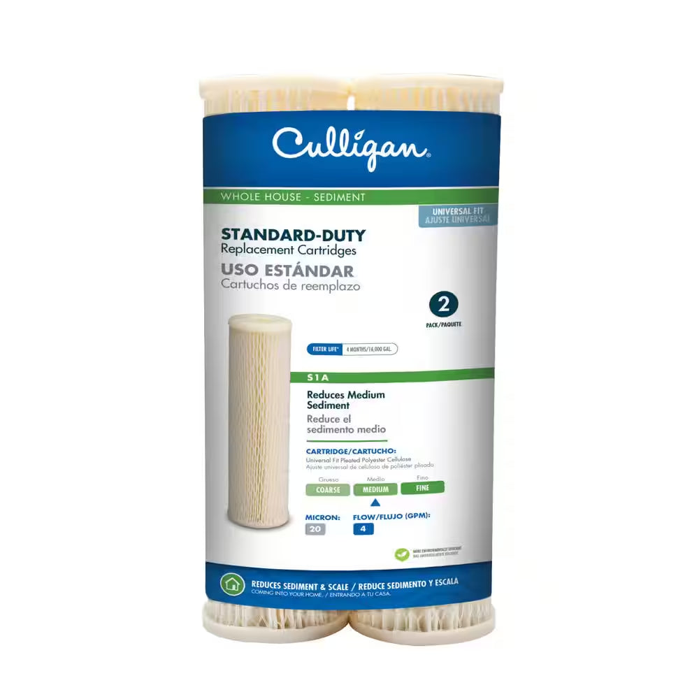 Universal 20-Micron Pleated Sediment Replacement Cartridge Water Filtration System
