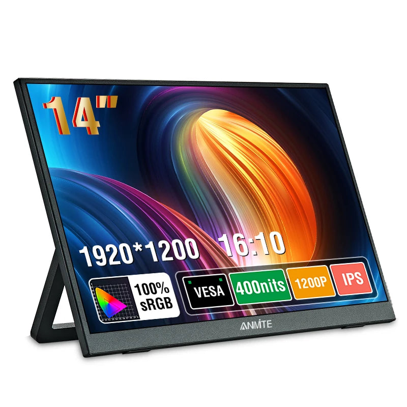 14 Inch Portable Touch Monitor Non-Touch Optional 16:10 400Cd/M2 Gaming Computer Expand Display for Xbox PS4/5 Switch Loptop