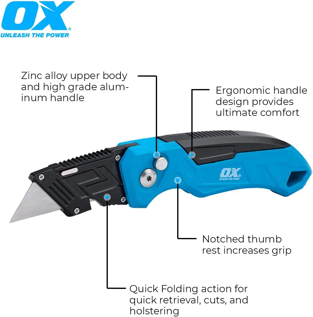 Blue Pro 0.6Mm 3 -Blade Folding Utility Knife with on Tool Blade Storage