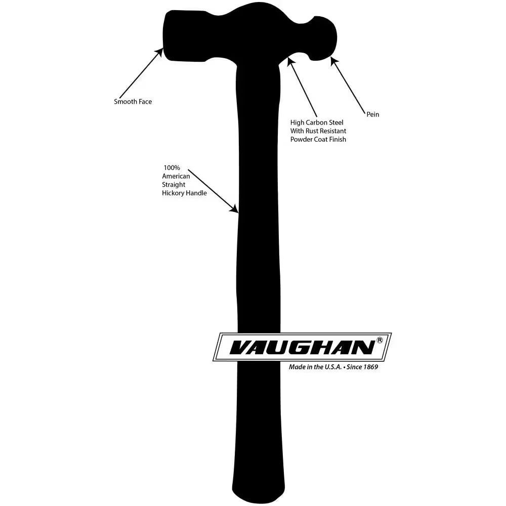 12 Oz. Steel Ball Pein Hammer with 12 In. Hardwood Handle