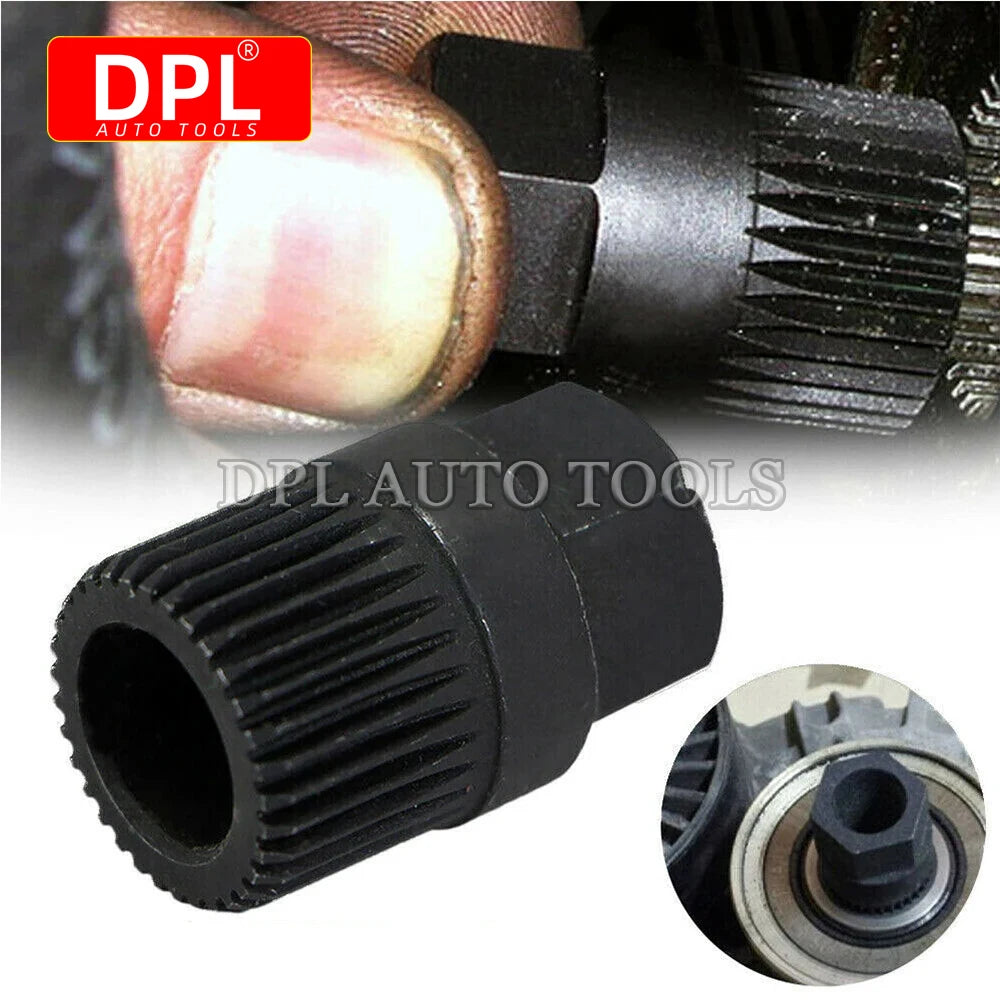 Alternator Clutch Free Wheel Pulley Removal Tool with 33 Tooth V Belt Pulley Remover Black Car Accessories Alternator Clutch Fre