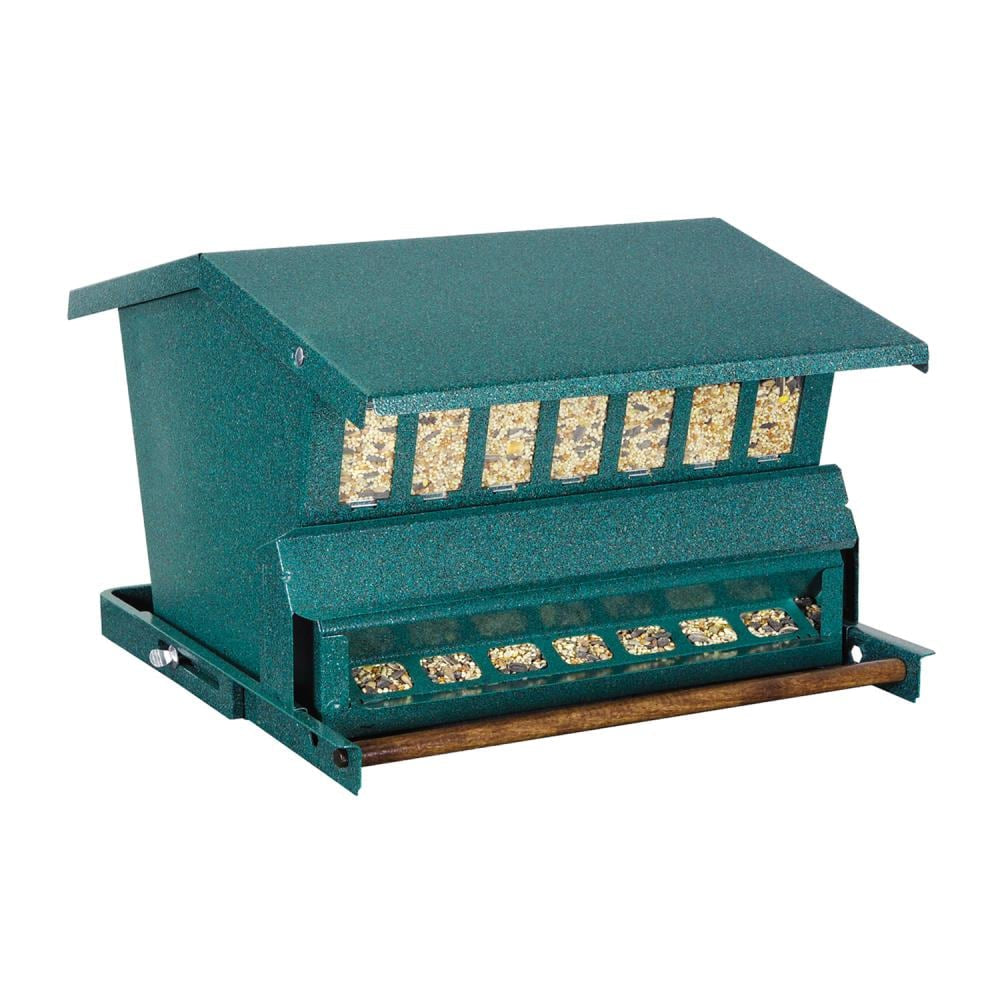 Metal Hanging/Post-Mount Squirrel-Resistant Hopper Bird Feeder - 15-Lb