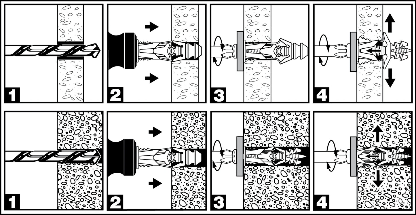 35.0-Lb 1/4-In X 1-1/4-In Push-In Anchors with Screws Included 100 -Pack
