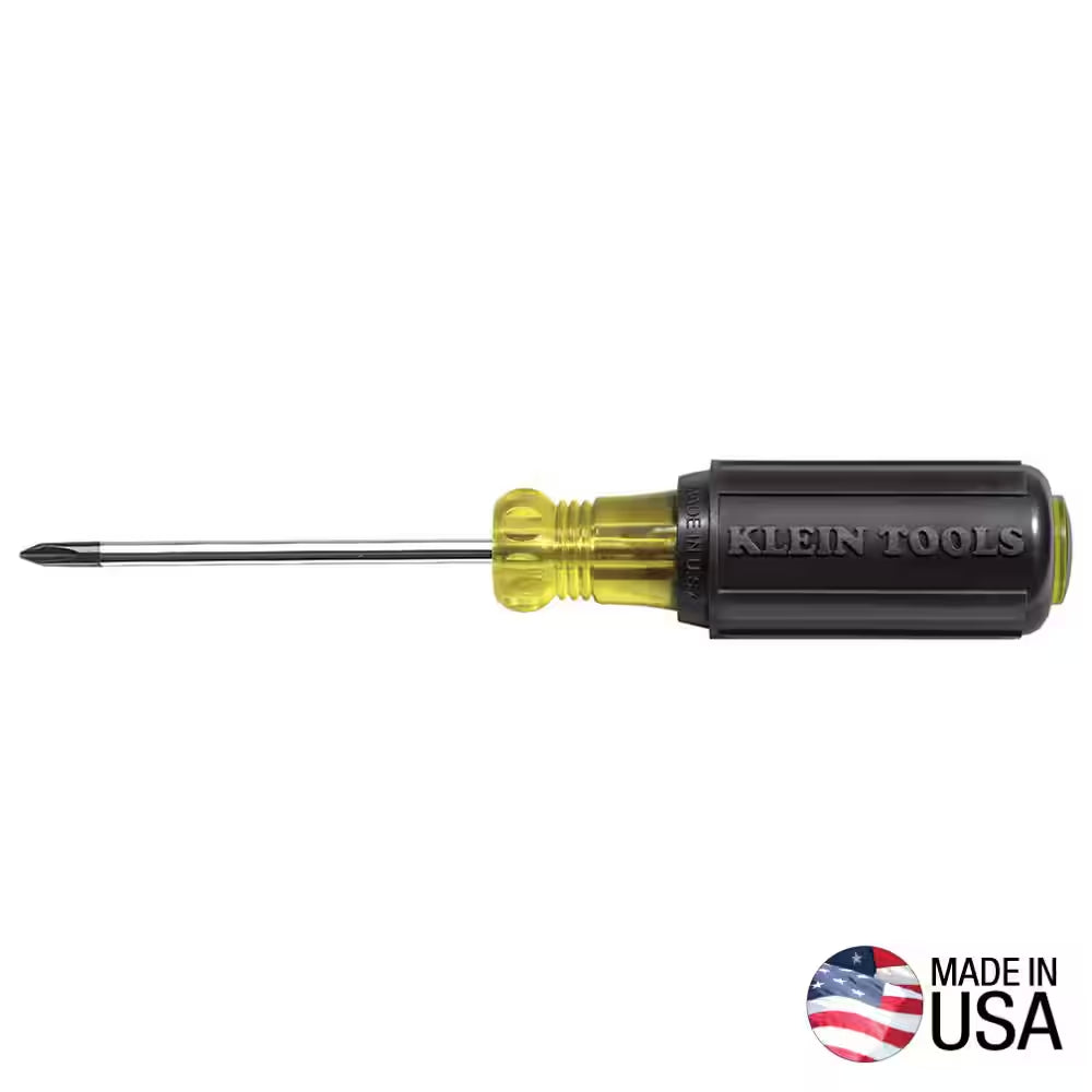 #1 Phillips Head Screwdriver with 3 In. round Shank- Cushion Grip Handle