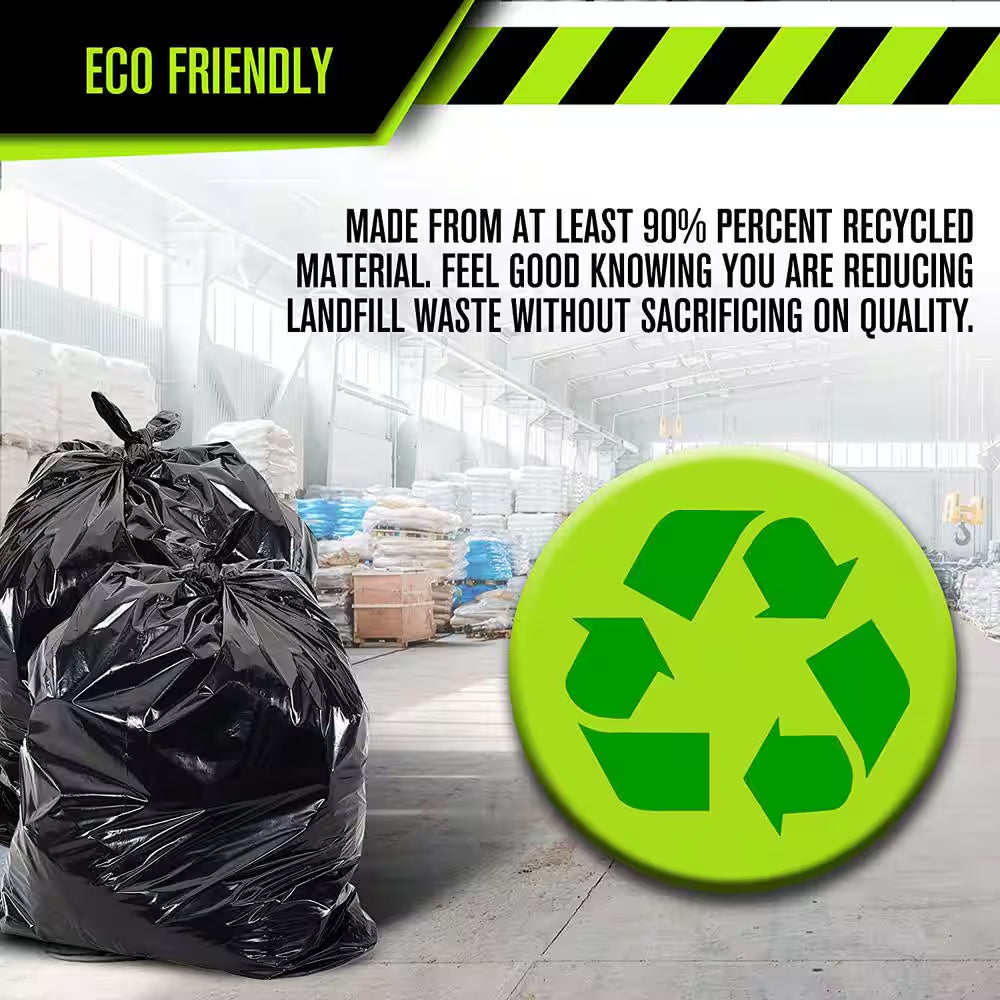 45 Gallon Black Low Density EZ Tie Closure Trash Bag (100-Count)