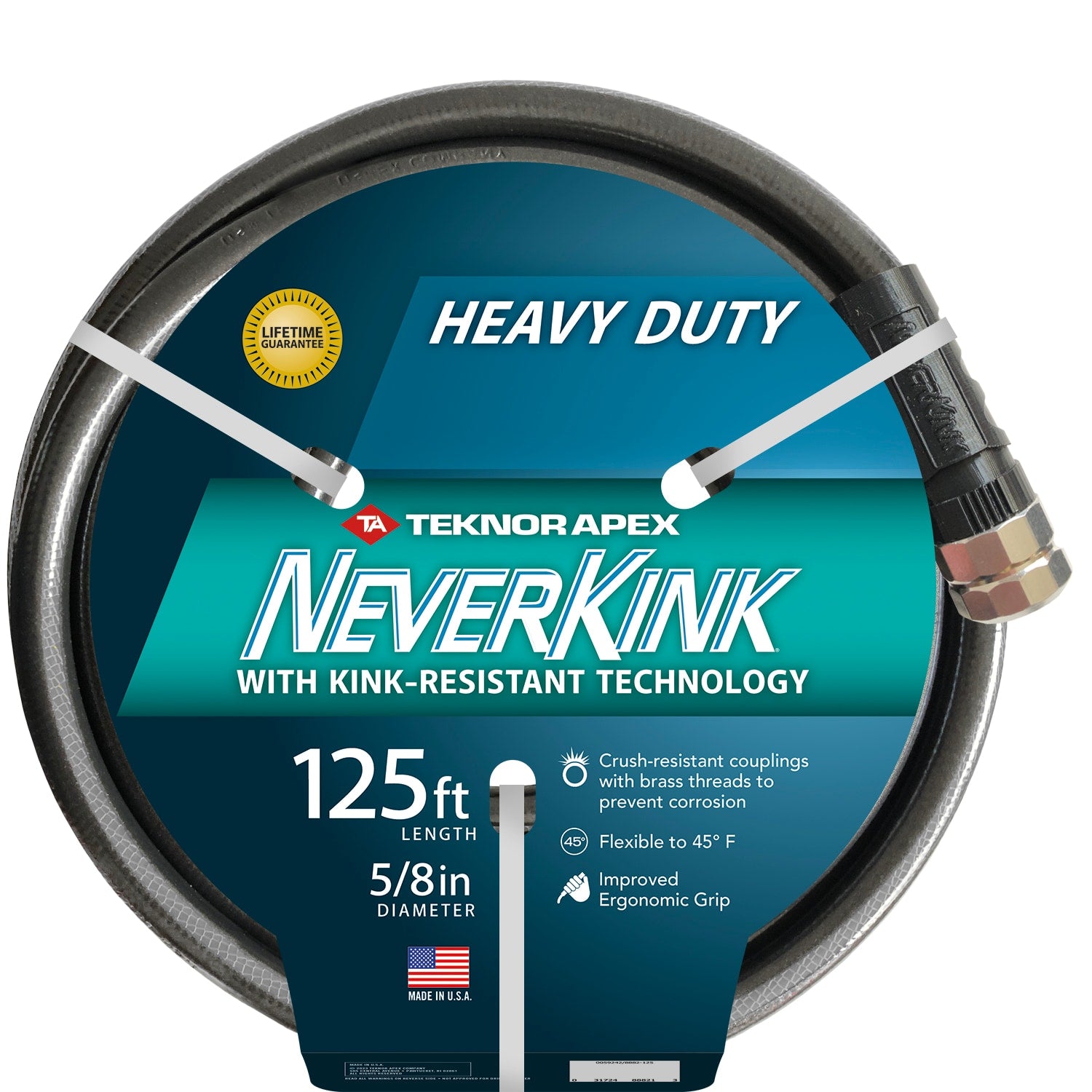 Teknor Apex 5/8-In X 50-Ft Heavy -Duty Kink Free Vinyl Gray Coiled Hose