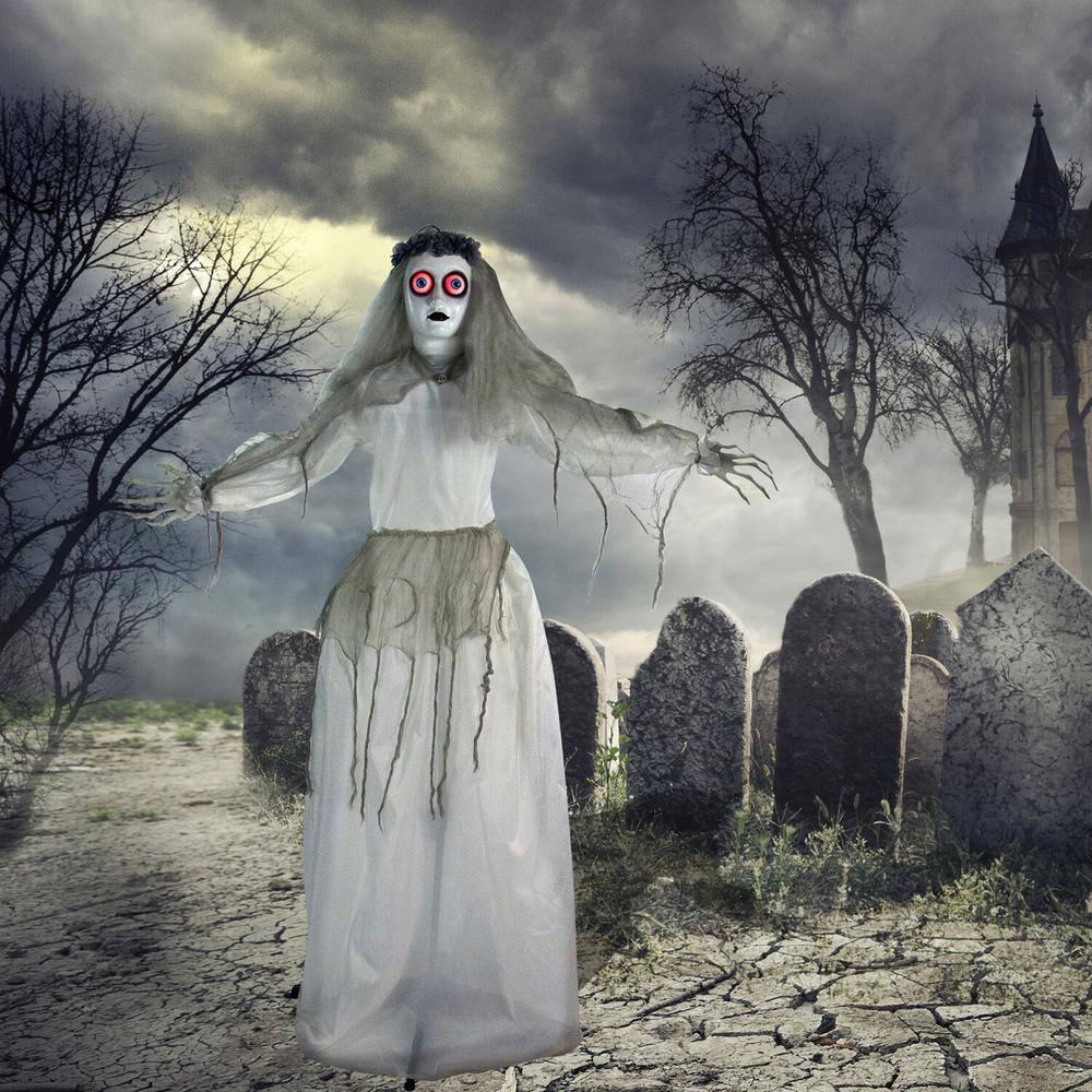 Haunted Hill Farm  64 in. Touch Activated Animatronic Bride