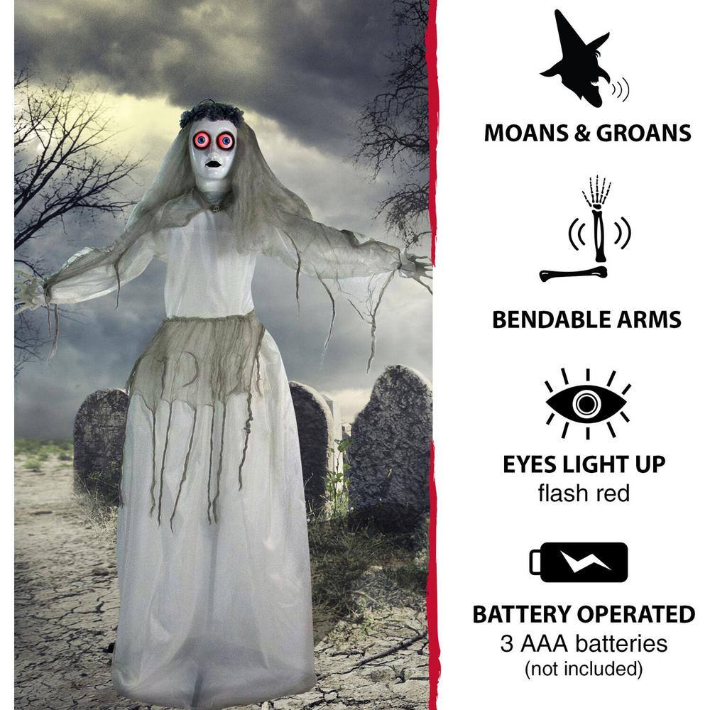 Haunted Hill Farm  64 in. Touch Activated Animatronic Bride