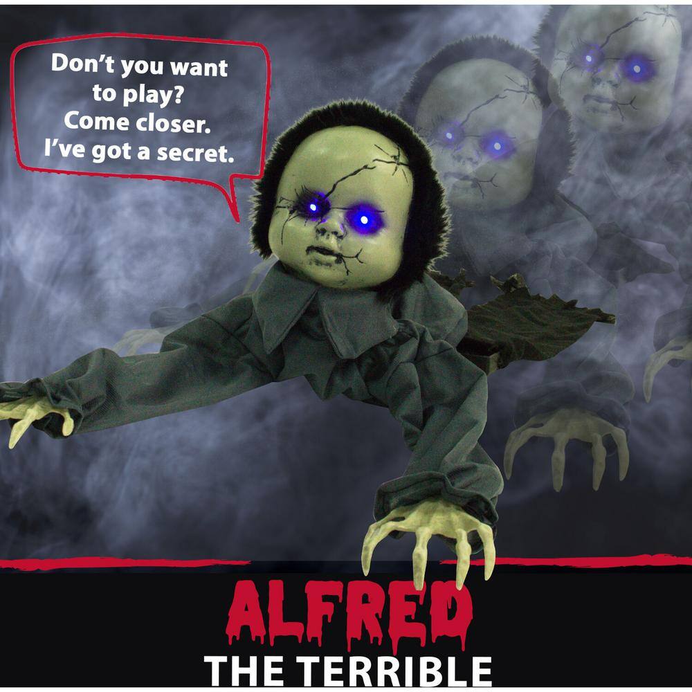 Haunted Hill Farm 10.5 in. Touch Activated Animatronic Doll