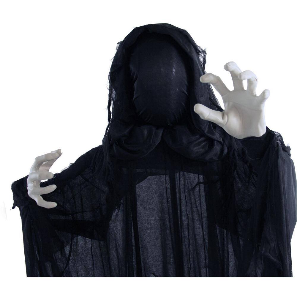 Haunted Hill Farm  65 in. Animatronic Reaper, Indoor or Outdoor Halloween Decoration, Light-up Face, Poseable, Battery-Operated