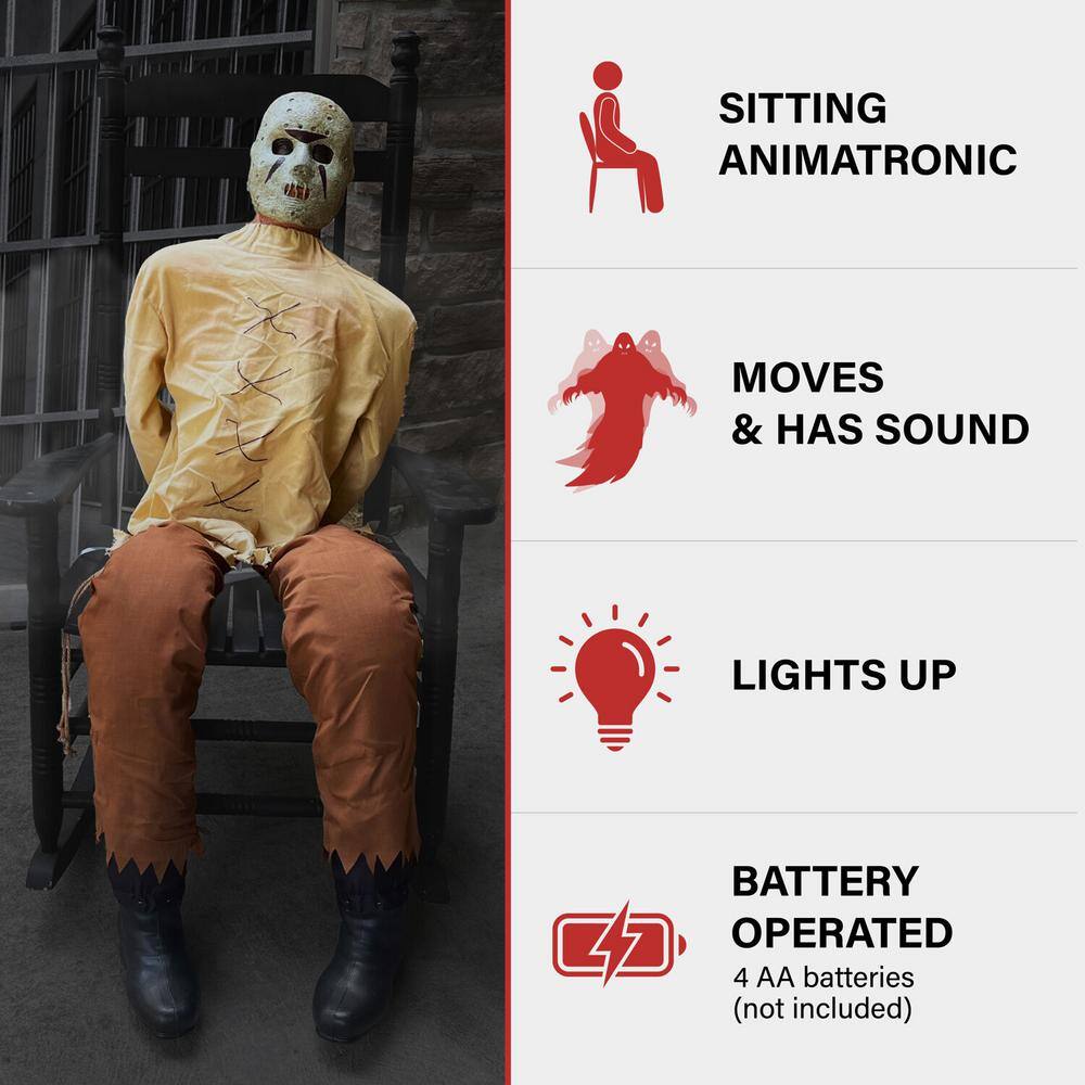 Haunted Hill Farm 48 in. Premium Halloween Animatronic Twitch The Thrashing Prisoner By Tekky