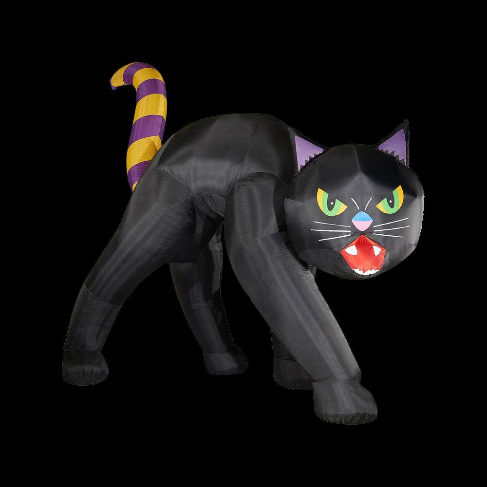 Haunted Hill Farm 20 ft. Black Cat Halloween Inflatable with Lights