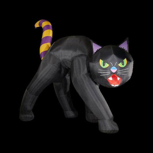 Haunted Hill Farm 20 ft. Black Cat Halloween Inflatable with Lights