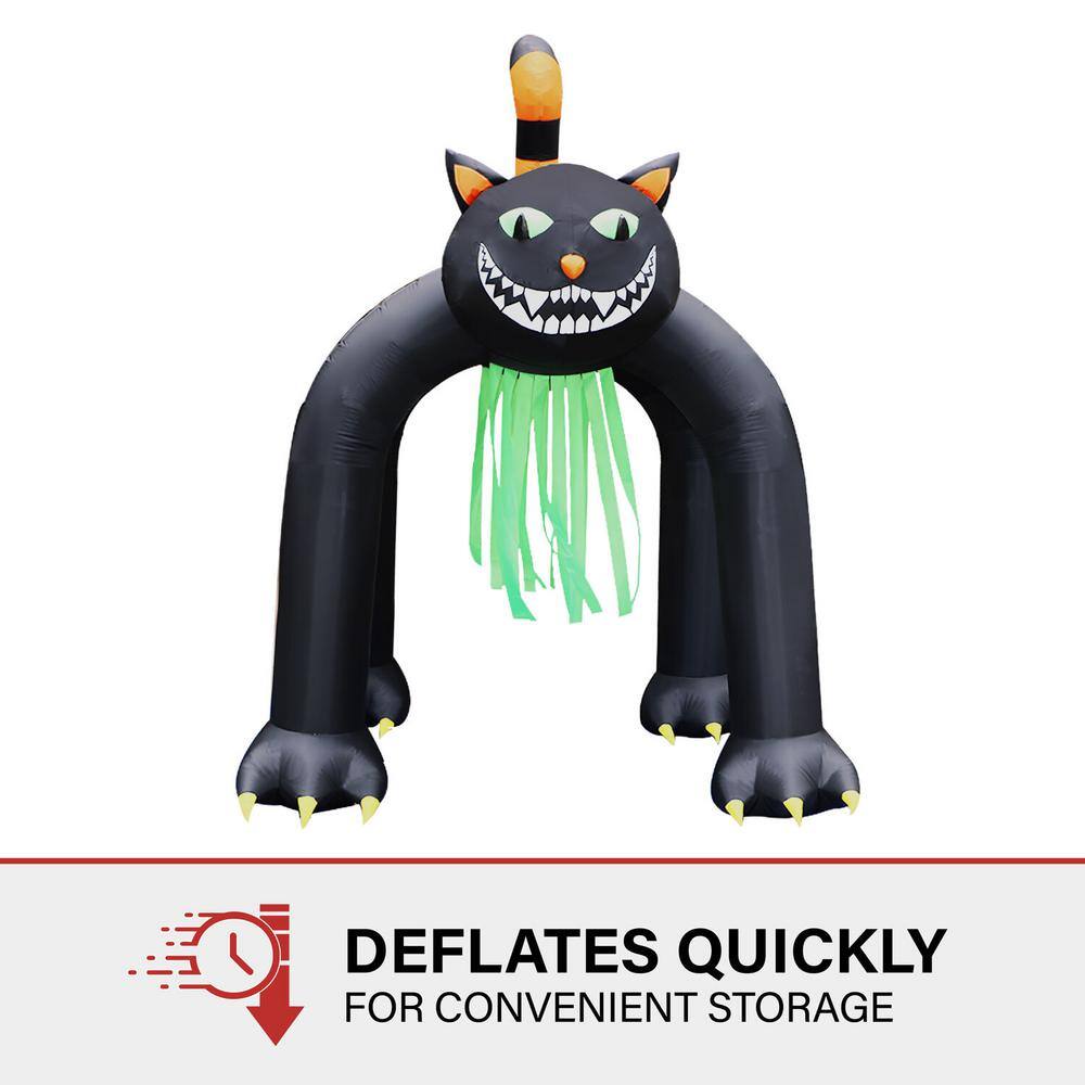 Haunted Hill Farm 10 ft. Tall Pre-Lit Inflatable Black Cat Arch