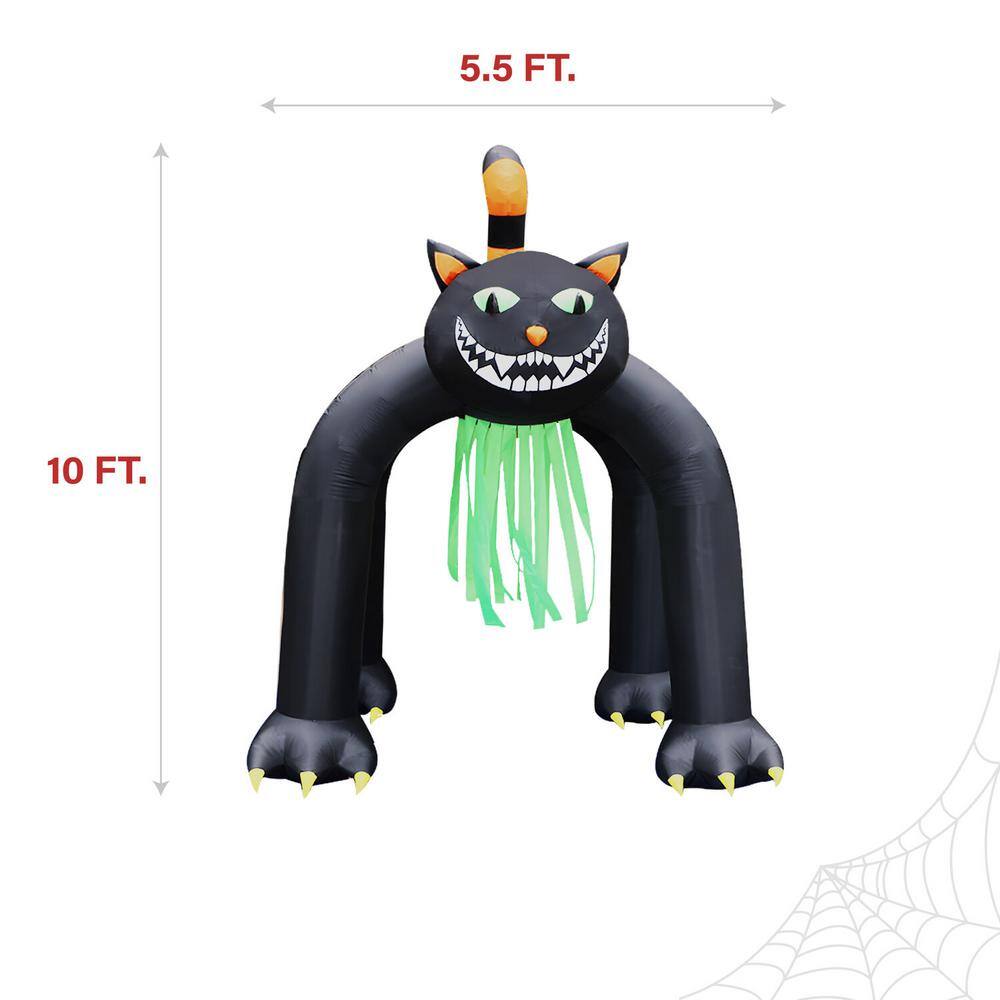 Haunted Hill Farm 10 ft. Tall Pre-Lit Inflatable Black Cat Arch