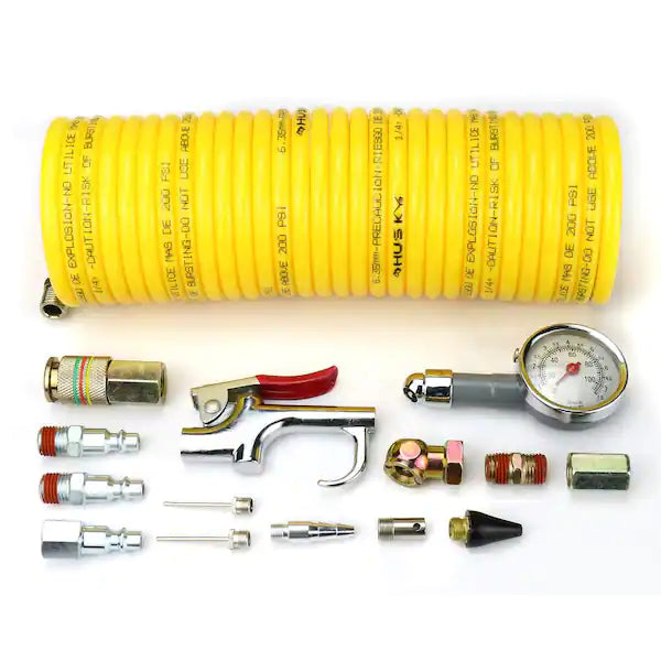 Husky  25 ft. Recoil Nylon Air Hose Kit 15-Piece