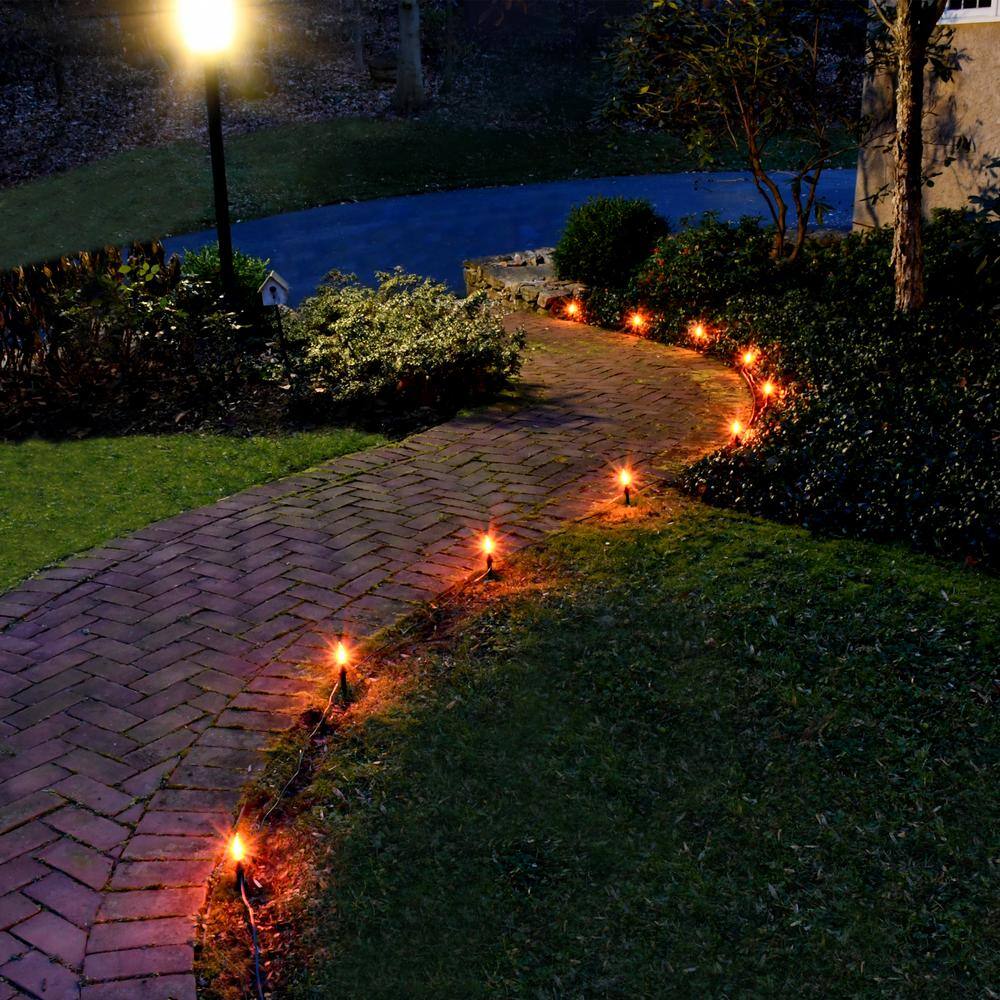 LUMABASE  Electric Pathway Lights Flickering Orange (10-Count)
