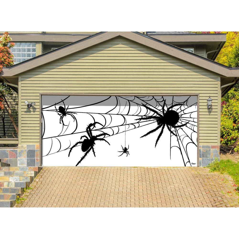 My Door Decor  7 ft. x 16 ft. Spiders Halloween Garage Door Decor Mural for Double Car Garage Car Garage