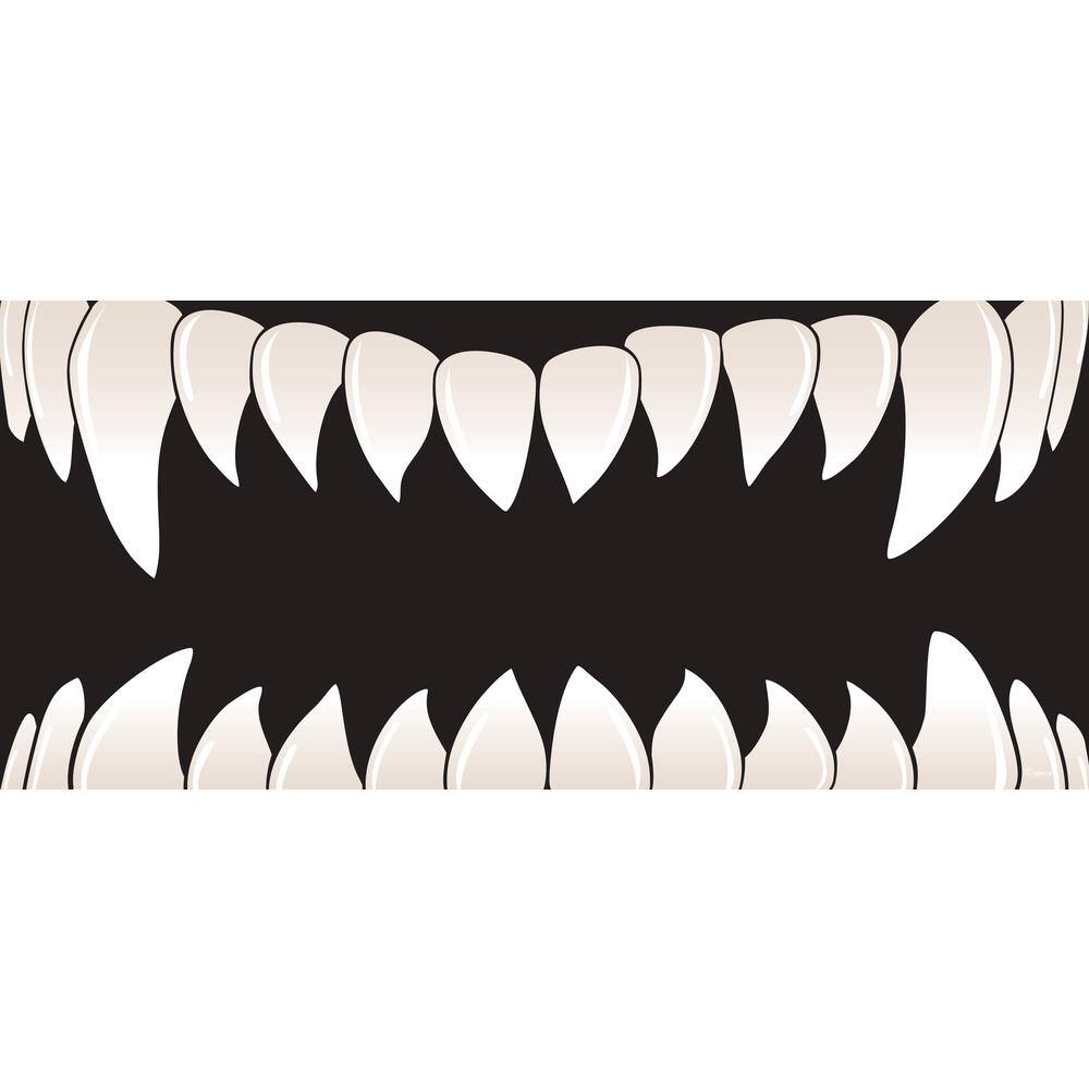 My Door Decor  7 ft. x 16 ft. Scary Teeth Halloween Garage Door Decor Mural for Double Car Garage Car Garage