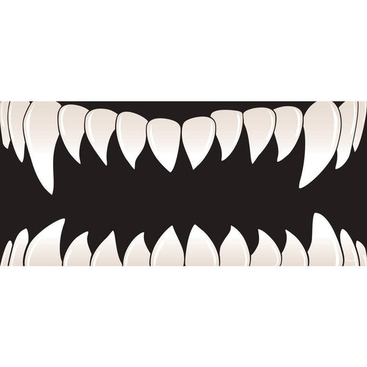 My Door Decor  7 ft. x 16 ft. Scary Teeth Halloween Garage Door Decor Mural for Double Car Garage Car Garage