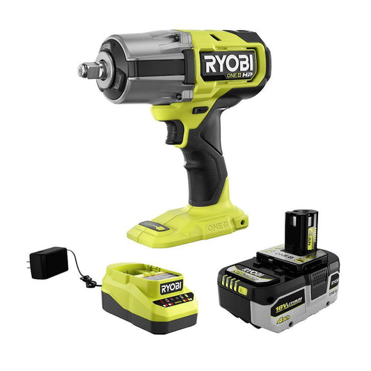 RYOBI ONE+ 18V Brushless Cordless 4-Mode 1/2 in. High Torque Impact Wrench Kit with 4.0 Battery and Charger