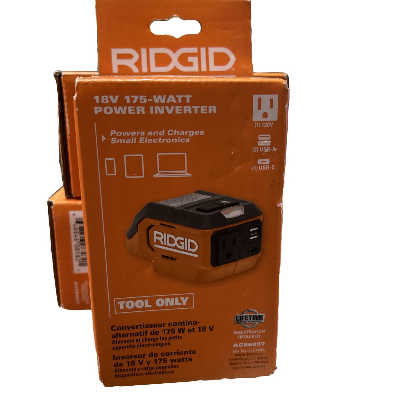 RIDGID 18V Cordless 175-Watt Power Inverter (Tool Only)