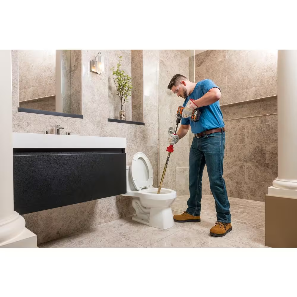 RIDGID K-6P Hybrid Toilet Snake Auger, Cable Extends to 6 ft. with Integrated Bulb Head (Manual or Cordless Drill Operated)
