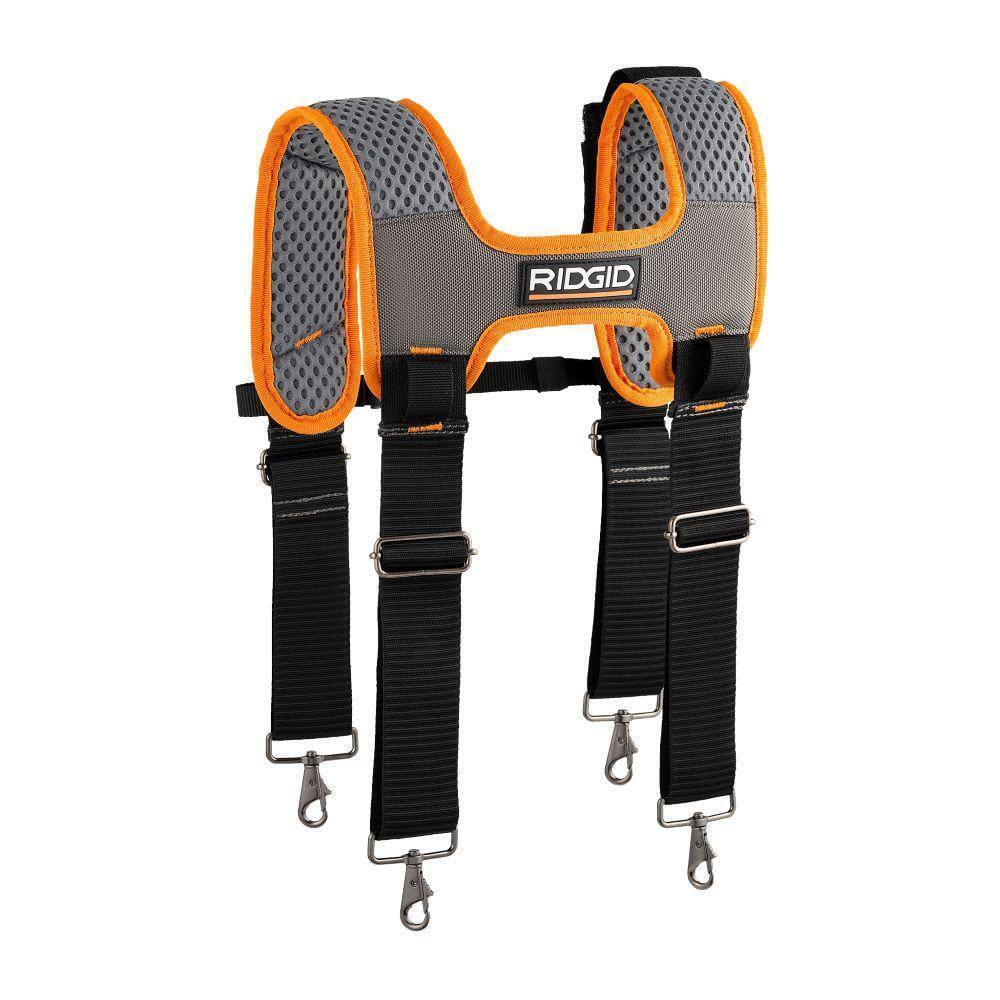 RIDGID 29 in. 23 Pocket Professional Grade 2-Bag Suspension Rig Work Tool Belt with Suspenders