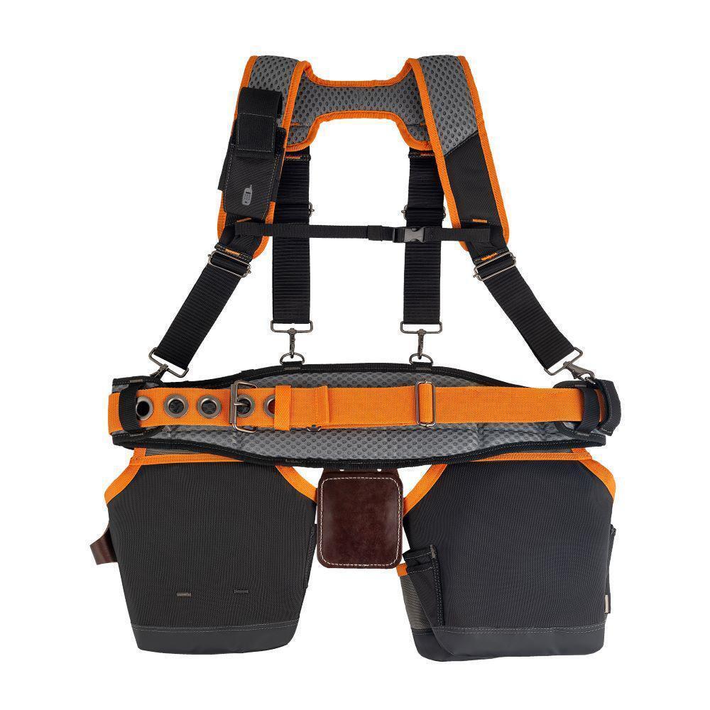 RIDGID 29 in. 23 Pocket Professional Grade 2-Bag Suspension Rig Work Tool Belt with Suspenders